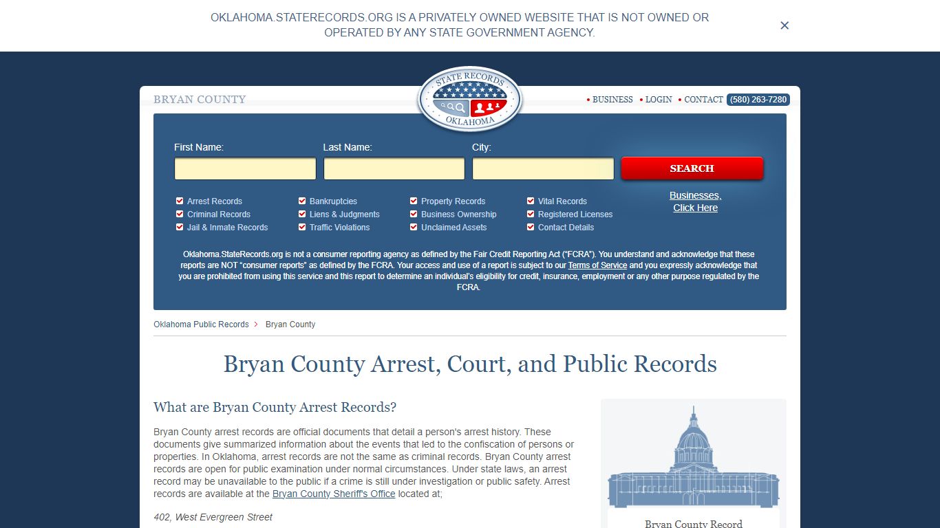 Bryan County Arrest, Court, and Public Records